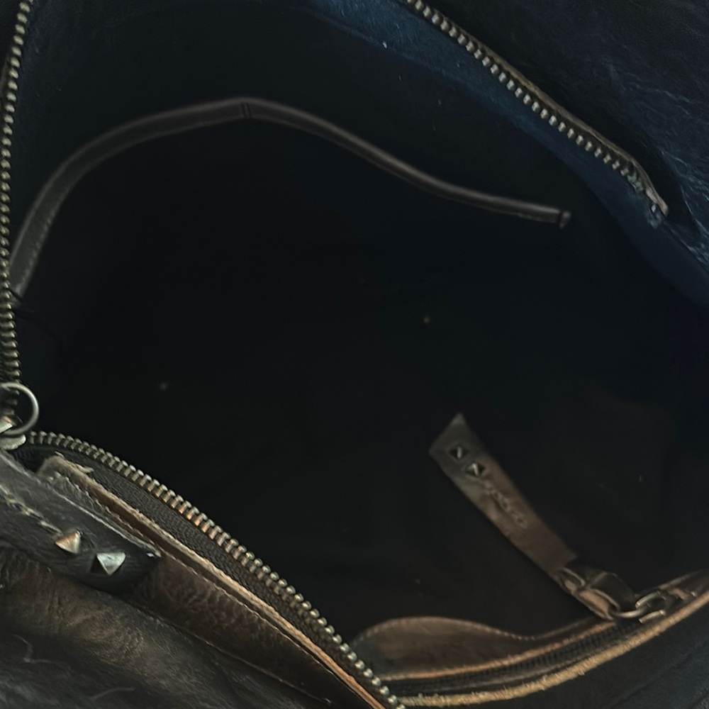Bed Stu Black Woven Leather Shoulder Bag - Picture 6 of 16